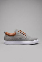 Canvas Trainers Men's Tan Lace-Up White Sole Low-Top Sneakers – Casual, Everyday Comfort