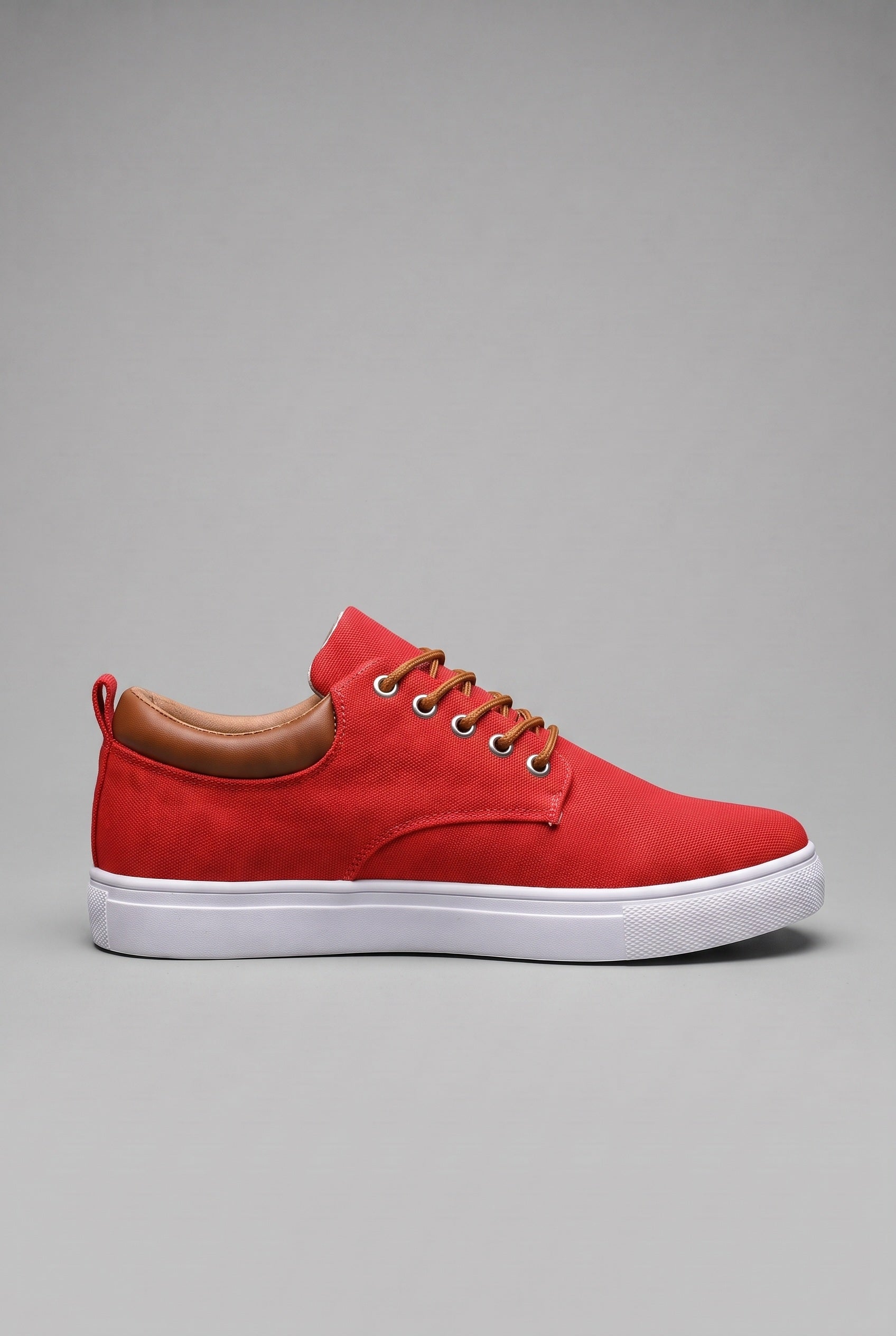 Canvas Trainers Men's Tan Lace-Up White Sole Low-Top Sneakers – Casual, Everyday Comfort