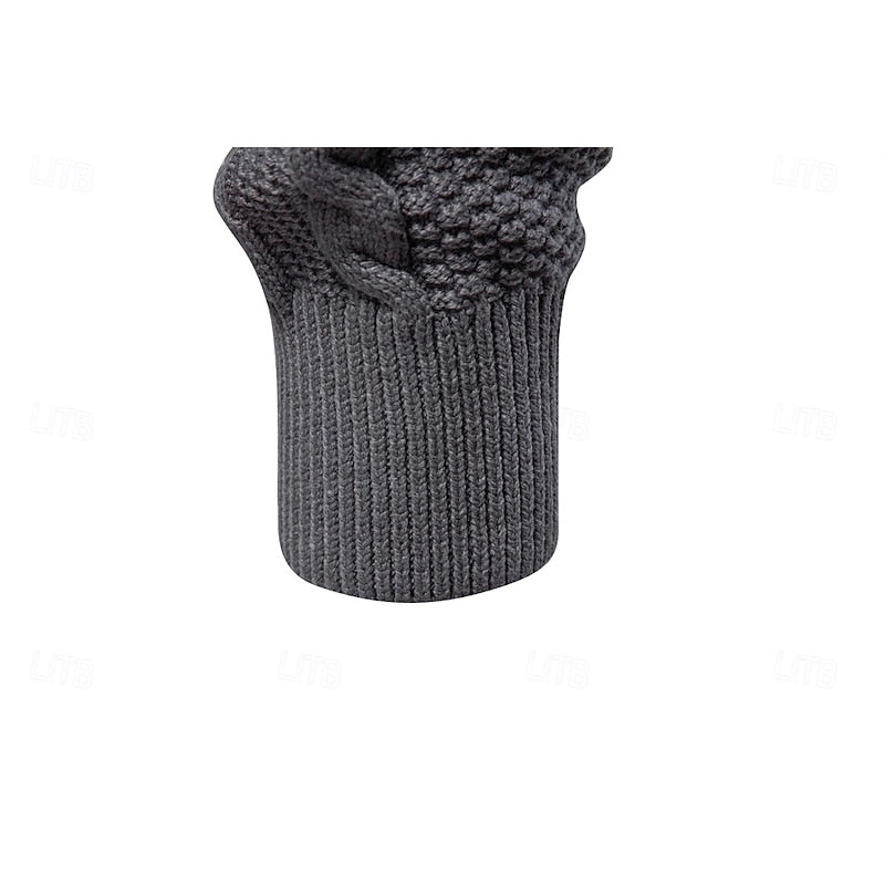 Cardigan Cable-Knit Grey Men's Full-Zip Sweater Stand Collar – Casual, Office · Werune