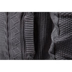 Cardigan Cable-Knit Grey Men's Full-Zip Sweater Stand Collar – Casual, Office · Werune