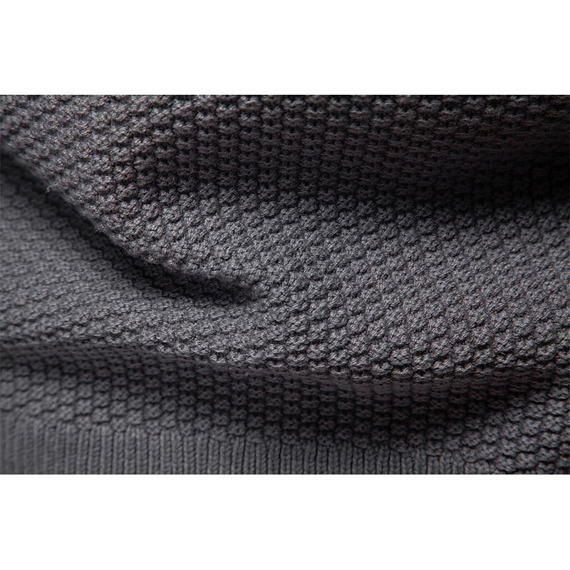 Cardigan Cable-Knit Grey Men's Full-Zip Sweater Stand Collar – Casual, Office · Werune