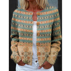 Cardigan Floral Print Button-Front Women's Long Sleeve Knit – Casual, Office, Holiday, Gift