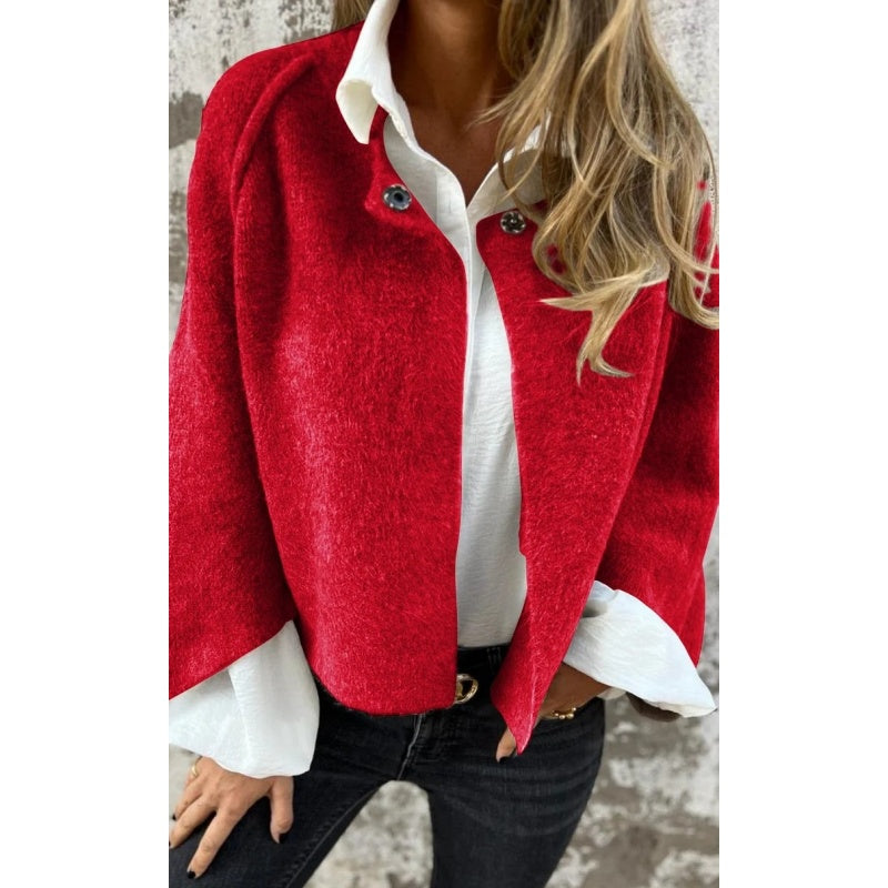 Cardigan Jacket Cashmere Women's Button-Up Cropped Knit – Casual, Office, Holiday, Gift
