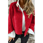 Cardigan Jacket Cashmere Women's Button-Up Cropped Knit – Casual, Office, Holiday, Gift