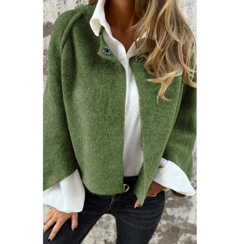 Cardigan Jacket Cashmere Women's Button-Up Cropped Knit – Casual, Office, Holiday, Gift