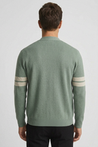 Cardigan Knit Sage Green Men's Button-Up Sweater with Front Pockets – Casual, Office, Layering, Gift