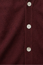 Cardigan Knitted Burgundy Men's V-Neck Button-Up – Casual, Office, Smart Layering, Gift