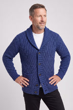 Cardigan Shawl Collar Cable Knit Brown Men's Button-Up – Casual, Office, Holiday, Gift