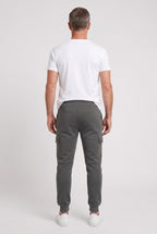 Cargo Joggers Grey Men's Cotton Tapered Fit Drawstring Sweatpants – Casual, Gym Wear