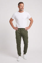 Cargo Joggers Grey Men's Cotton Tapered Fit Drawstring Sweatpants – Casual, Gym Wear
