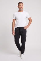 Cargo Joggers Grey Men's Cotton Tapered Fit Drawstring Sweatpants – Casual, Gym Wear