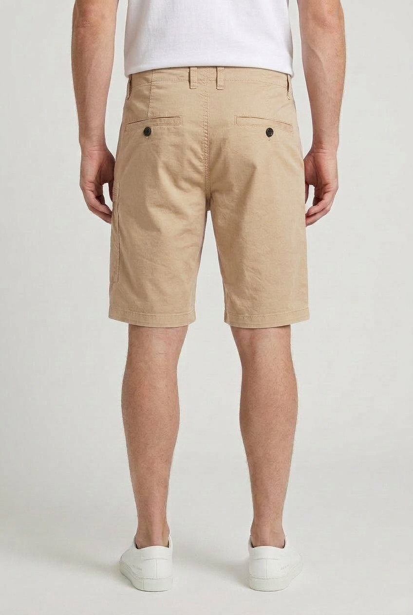 Cargo Shorts Cotton Beige Men's Zip Pockets – Casual, Holiday · Werune