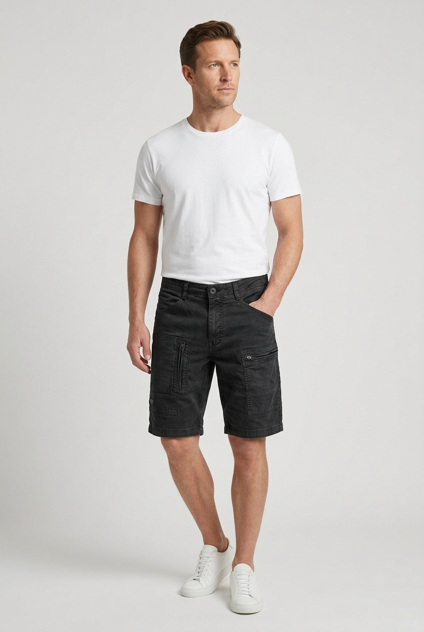 Cargo Shorts Cotton Beige Men's Zip Pockets – Casual, Holiday · Werune