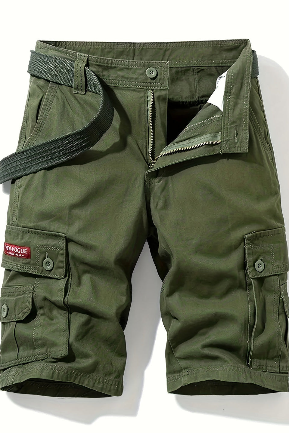 Cargo Shorts Cotton Grey Men's with Belt & Multiple Pockets – Casual, Holiday · Werune