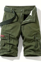 Cargo Shorts Cotton Grey Men's with Belt & Multiple Pockets – Casual, Holiday · Werune