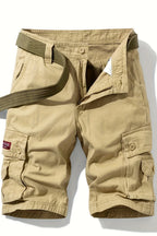 Cargo Shorts Cotton Grey Men's with Belt & Multiple Pockets – Casual, Holiday · Werune