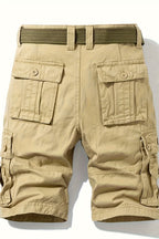 Cargo Shorts Cotton Grey Men's with Belt & Multiple Pockets – Casual, Holiday · Werune