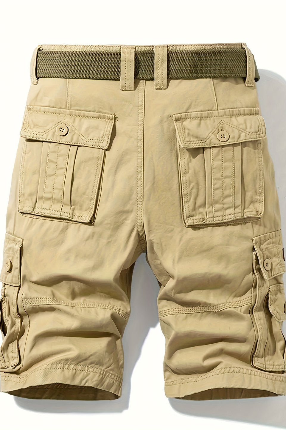 Cargo Shorts Cotton Grey Men's with Belt & Multiple Pockets – Casual, Holiday · Werune