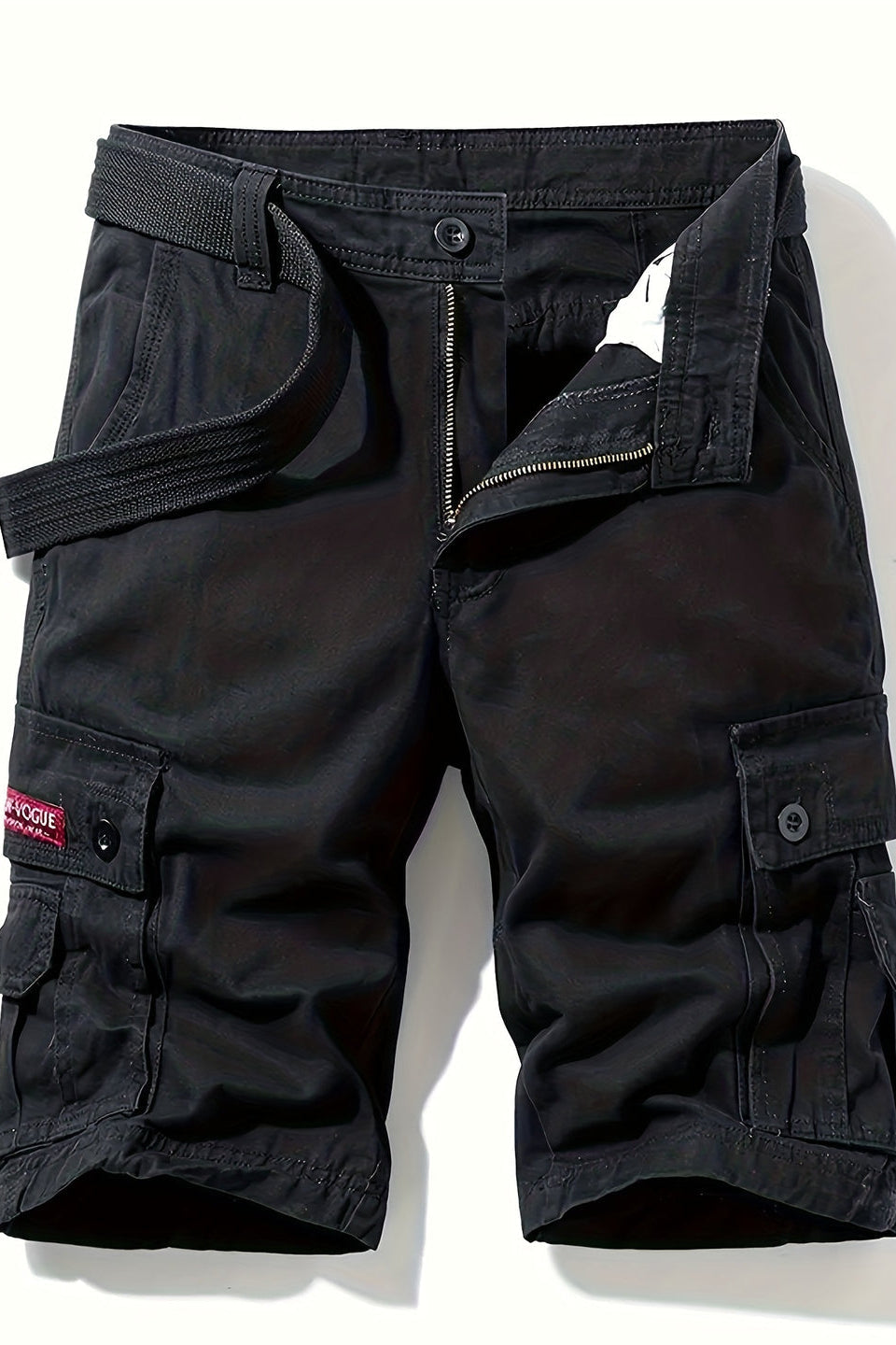 Cargo Shorts Cotton Grey Men's with Belt & Multiple Pockets – Casual, Holiday · Werune