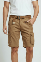 Cargo Shorts Cotton Grey Men's with Utility Pockets & Belt – Casual, Holiday · Werune