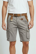 Cargo Shorts Cotton Grey Men's with Utility Pockets & Belt – Casual, Holiday · Werune