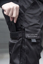 Cargo Trousers Black Men's Techwear Joggers with Straps – Casual, Streetwear Style