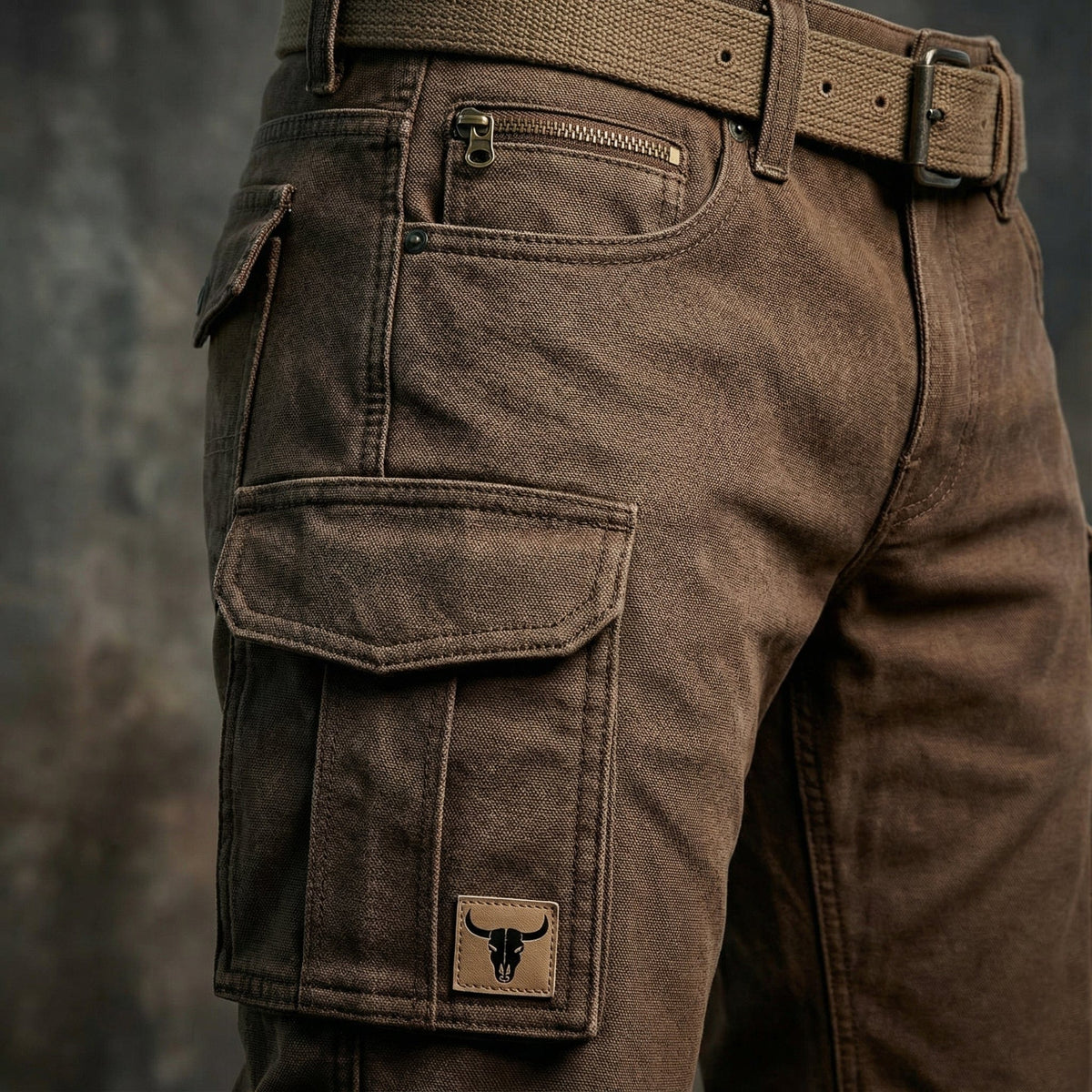 Cargo Trousers Brown Men's Multi-Pocket Utility Bottoms – Casual, Outdoor, Everyday Wear