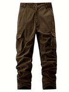 Cargo Trousers Corduroy Men's Relaxed-Fit Multi-Pocket – Casual, Outdoor, Everyday Wear