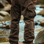 Cargo Trousers Corduroy Men's Relaxed-Fit Multi-Pocket – Casual, Outdoor, Everyday Wear
