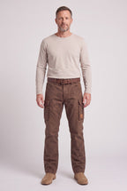 Cargo Trousers Cotton Brown Men's Straight Leg Utility – Casual, Work · Werune