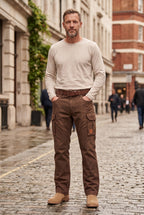 Cargo Trousers Cotton Brown Men's Straight Leg Utility – Casual, Work · Werune