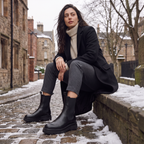 Chelsea Boots Leather Black Women's Chunky Platform Lug Sole – Casual, Office, Everyday, Gift
