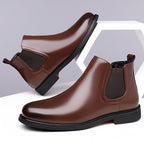 Chelsea Boots Leather Brown Men's Slip-On Ankle Boots – Office, Casual, Formal Wear, Gift