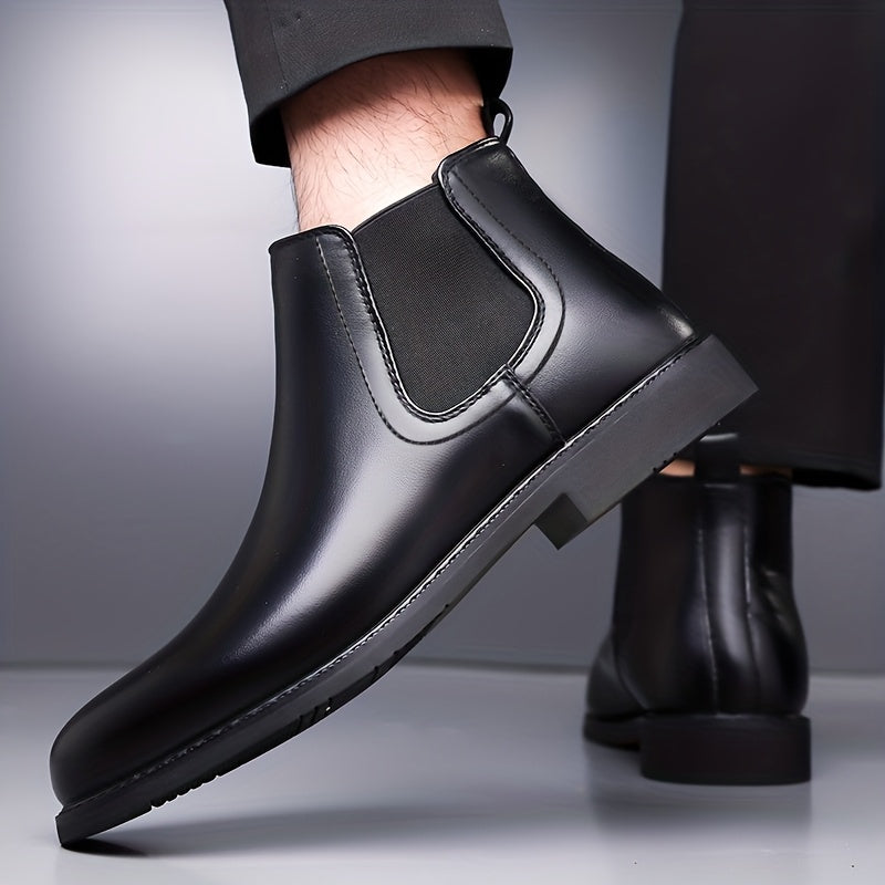Chelsea Boots Leather Brown Men's Slip-On Ankle Boots – Office, Casual, Formal Wear, Gift