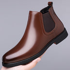 Chelsea Boots Leather Brown Men's Slip-On Ankle Boots – Office, Casual, Formal Wear, Gift