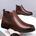 Chelsea Boots Leather Brown Men's Slip-On Ankle Boots – Office, Casual, Formal Wear, Gift