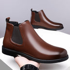 Chelsea Boots Leather Brown Men's Slip-On Ankle Boots – Office, Casual, Formal Wear, Gift