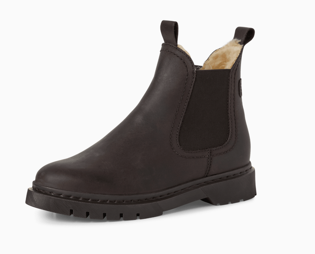 Chelsea Boots Leather Fleece-Lined Brown Women's – Casual, Winter, Everyday · Werune