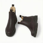 Chelsea Boots Leather Fleece-Lined Brown Women's – Casual, Winter, Everyday · Werune