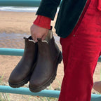 Chelsea Boots Leather Fleece-Lined Brown Women's – Casual, Winter, Everyday · Werune