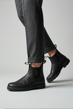 Chelsea Boots Leather Look Black Men's Ankle Slip-On – Casual, Office, Everyday · Werune