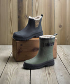 Chelsea Rain Boots Rubber Fur-Lined Black Leopard Women's – Garden, Outdoor · Werune