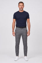 Chino Trousers Beige Checked Slim Fit Men's – Casual, Office, Smart, Everyday Wear
