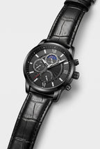 Chronograph Watch Rose Gold Brown Leather Strap Men's – Casual, Office, Gift, Everyday