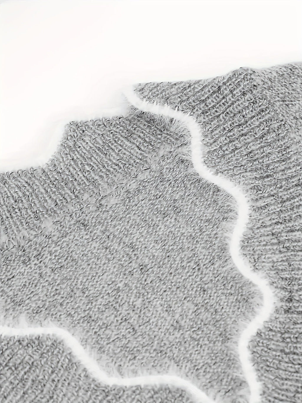 Colourblock Knit Jumper V-Neck Women's Grey Long Sleeve Pullover – Casual, Office, Holiday, Gift