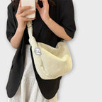 Corduroy Shoulder Bag Pink Women's Crossbody Hobo Bag with Adjustable Strap – Casual, Everyday, Gift