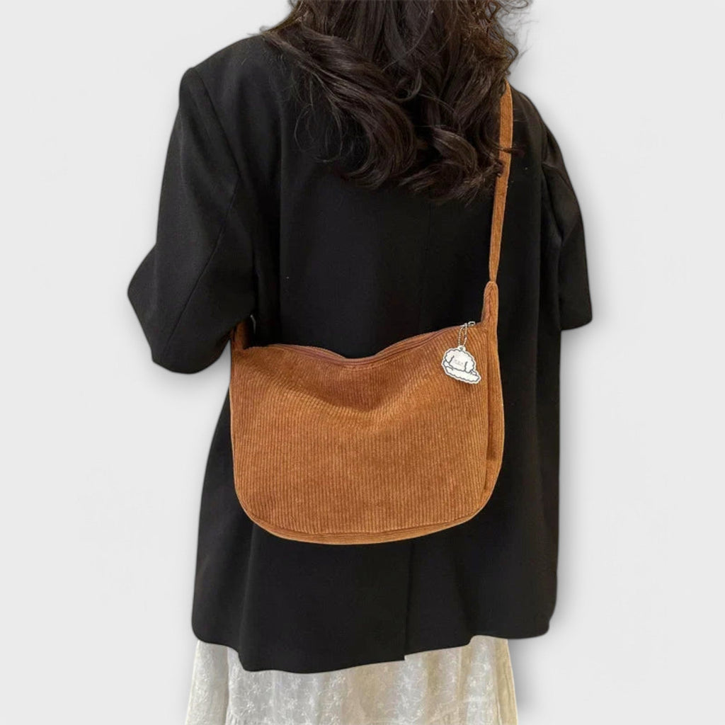 Corduroy Shoulder Bag Pink Women's Crossbody Hobo Bag with Adjustable Strap – Casual, Everyday, Gift