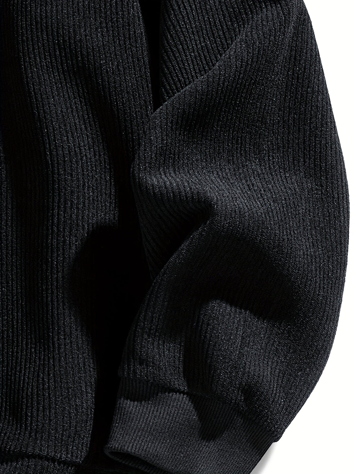 Corduroy Sweatshirt Men's Layered Crewneck Dark Grey Ribbed Pullover – Casual, Everyday Wear