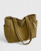 Corduroy Tote Bag Green Women's Handbag Shoulder Bag – Casual, Office, Everyday, Gift