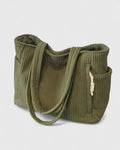 Corduroy Tote Bag Green Women's Handbag Shoulder Bag – Casual, Office, Everyday, Gift